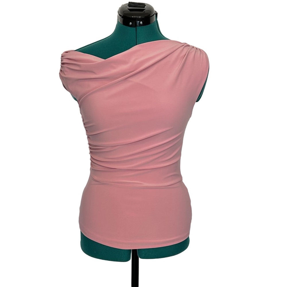 Babaton One-Shoulder Blush Pink Draped Top